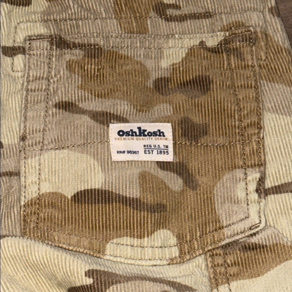 Oshkosh Camo Print Corduroy Pants Youth SZ 7 - Picture 6 of 7